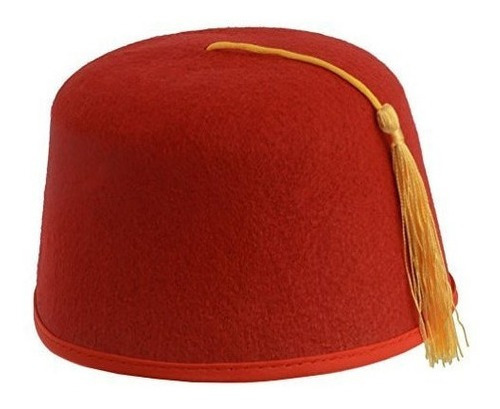 Sombrero De Fieltro Rojo De Fez Del Canguro W Borla De Oro 
