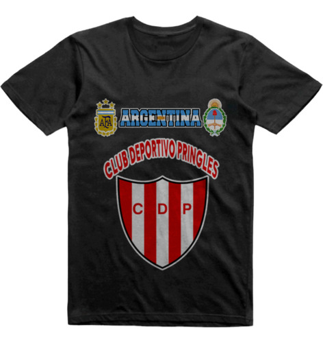 Remera Infantil Negra Club Deportivo Pringles San Luis