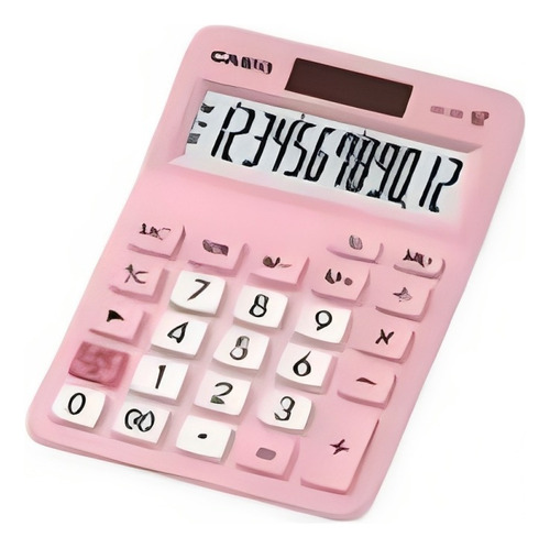 Calculadora  Tipo Mini Escritorio  Color Rosado Mx-12b