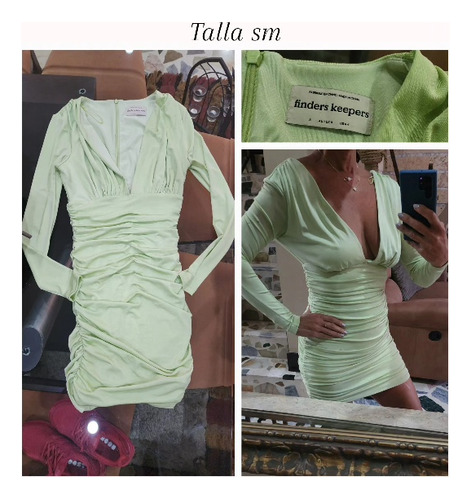 Vestido Verde Drapeado Talla Sm