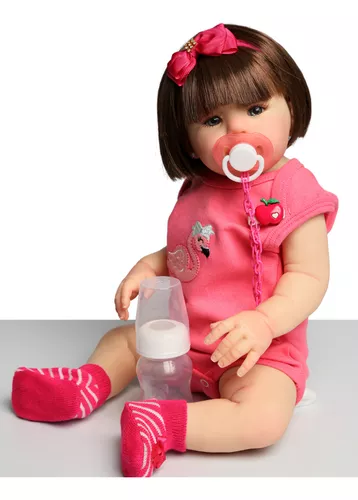 Boneca Bebê Reborn Abigail 48cm Corpo de Silicone em Promoção na