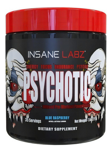 Suplemento en polvo Insane Labz  Psychotic blend sabor gummy candy en pote de 217g