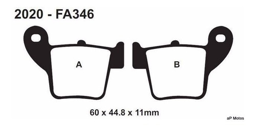 Pastillas Fa346 Freno Honda Cr125 / 250r / Crf250x Ap Motos