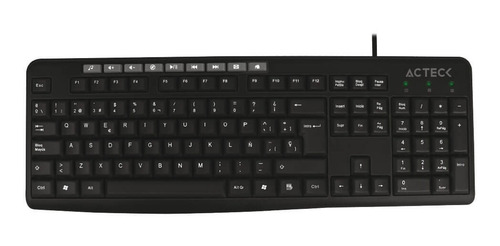 Imagen 2 de 5 de Acteck Kit Teclado Mouse Alambrico Usb 1000dpi Negro K400 Color Del Teclado Negro Color Del Mouse Negro