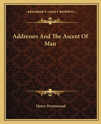 Libro Addresses And The Ascent Of Man - Drummond, Henry