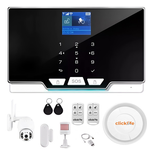 Alarma Casa Negocio Wifi Inalámbrica Kit 1p+1m+1 Cámara Ext