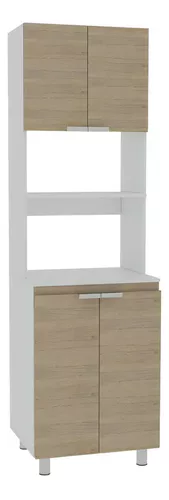 Mueble Microondas Fendi Blanco + Roble Gris