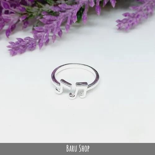 Anillo De Plata 925 Con Dise o De Notas Musicales