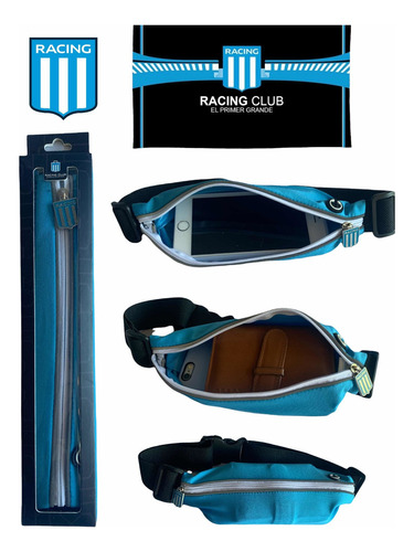 Riñonera Racing Club + Running + Deporte + Campeon