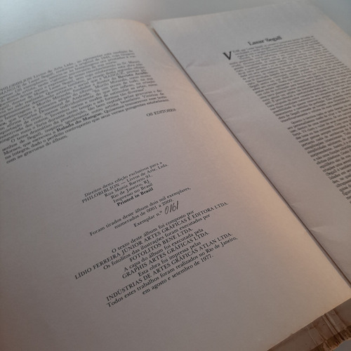 Raro Livro Mangue Lasar Segall Exemplar Número 161 (Usado)