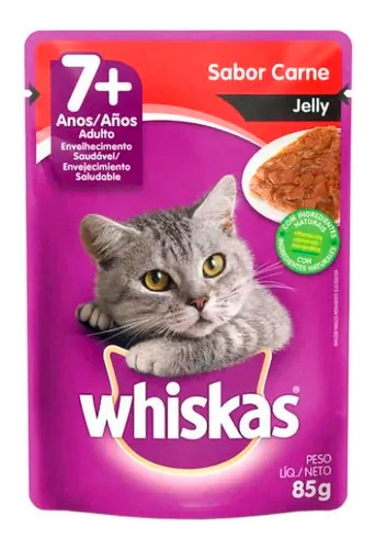 Ração Úmida Para Gatos Idosos Whiskas Carne Jelly 85g