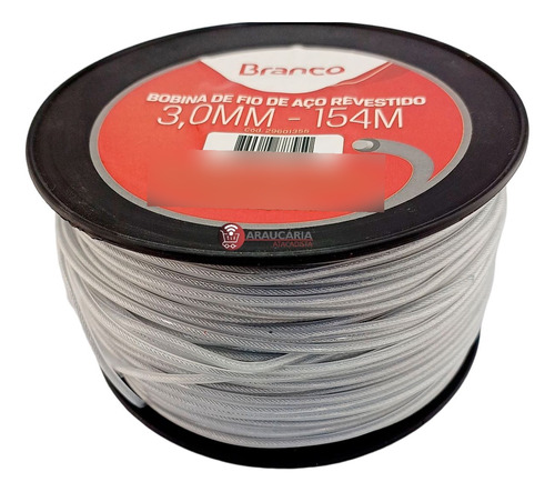 Fio Nylon C/ Aço 3mm 154mtr Roçadeira Branco Stihl Kawashima Cor Cinza