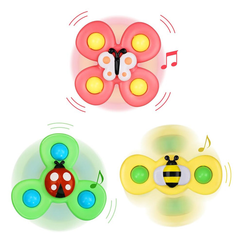 ~? Lzzapj 3pcs Juguete Giratorio De Ventosa Para Bebé De 12 
