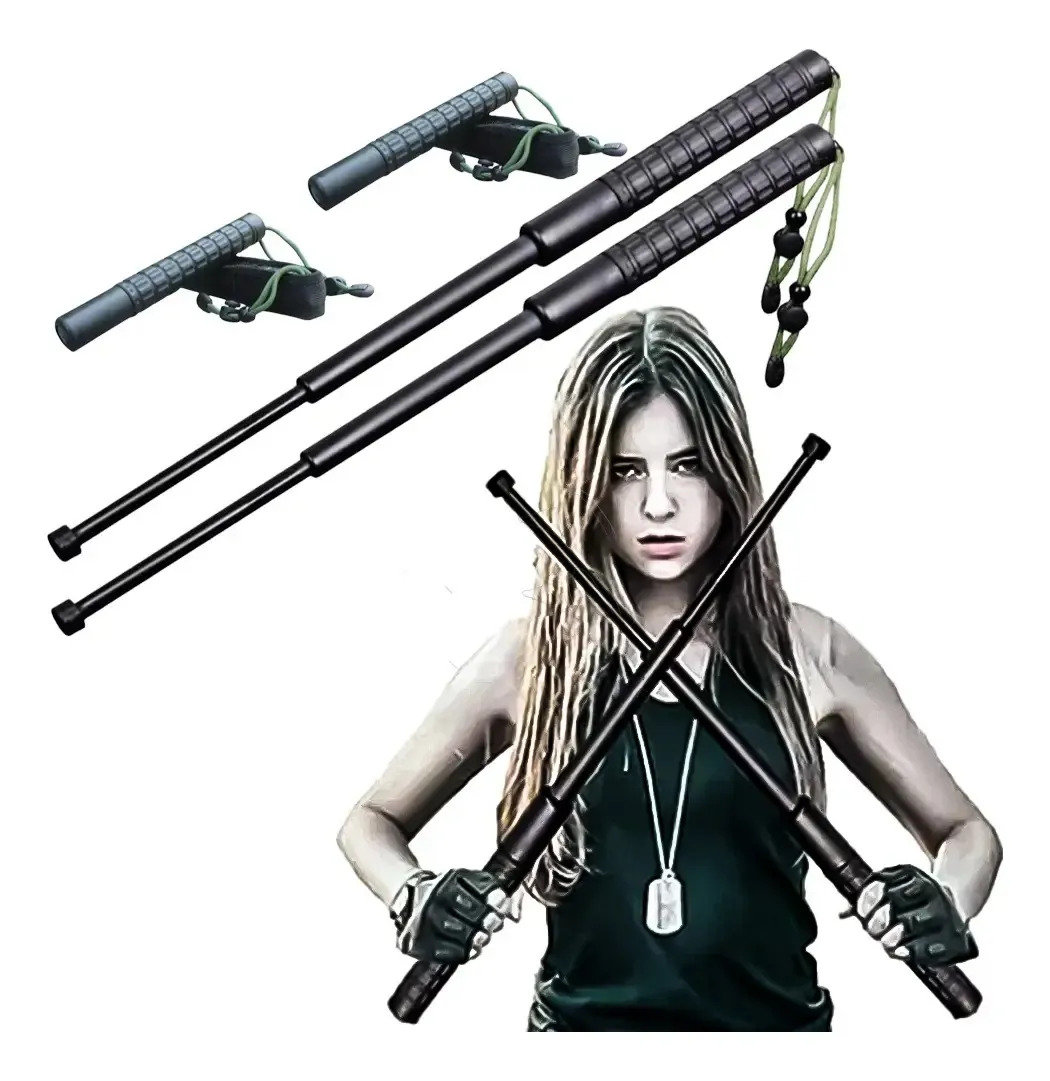 2 Piezas Bastón Retráctil Para Defensa Personal De Seguridad 128 Cm Extensible , Antigolpes, Ideal Para Protección En Casa O Calle