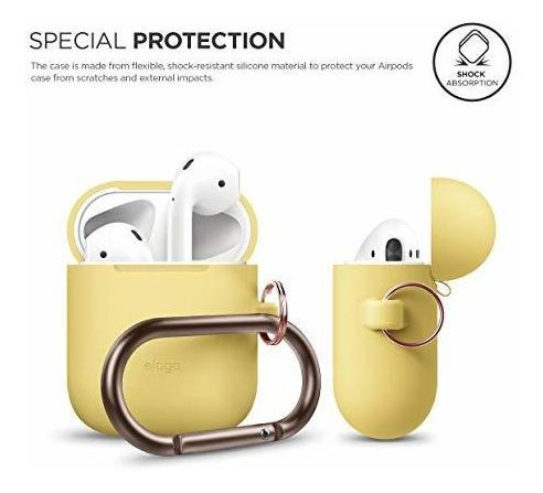 Funda Para AirPods De Silicona Flexible En Color Amarillo