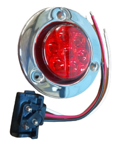 Plafon Redon 2(in) 7 Led Rojo C/bisel Inox No.15718