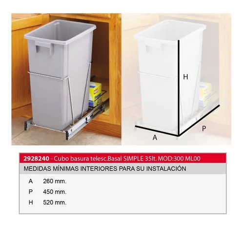 Tarro de residuos para bajo mesada hotsell