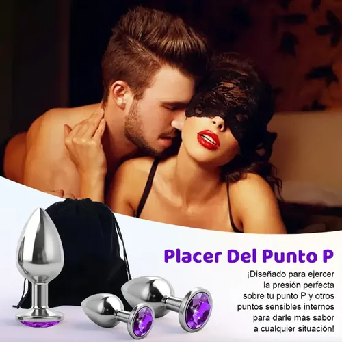 3pz Butt Plug Anal Gema Metal Joya Dilatador Juguete Sexual | Meses sin  inters