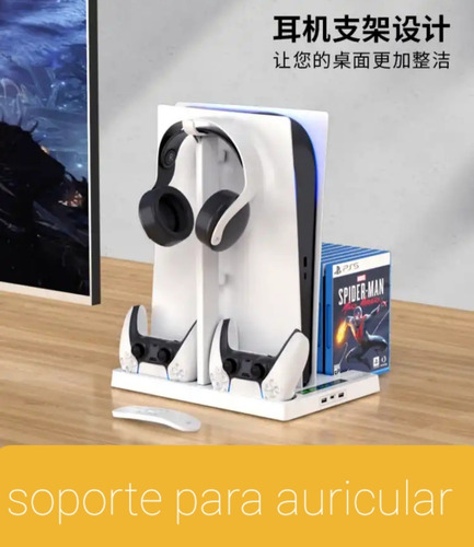 Imagen 4 de 10 de Ps5 Base Y Cargador 2 Joystick +cooler (digital/disco) Oivo