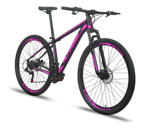 Bicicleta Aro 29 Alfameq Atx 24v Freio A Disco Hidráulico Cor Rosa/Preto Tamanho do quadro 21