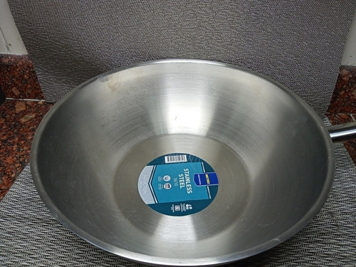 Wok Acero Inox 30 Cm Profesional, Metro