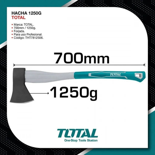 Hacha Mango Fibra De Vidrio 1250 Gr Total Tools