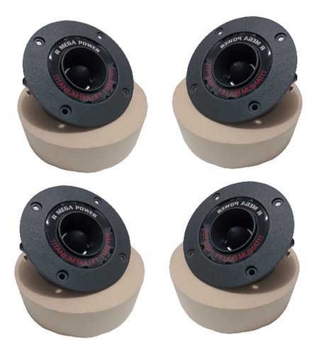 4 Tweeters Tipo Bala Titanio 4p 400 Wats Car Audio Open Show