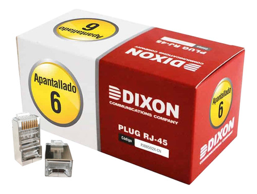 Caja 100 Conectores Rj45 Dixon Para Utp Cat.6 Apantallados