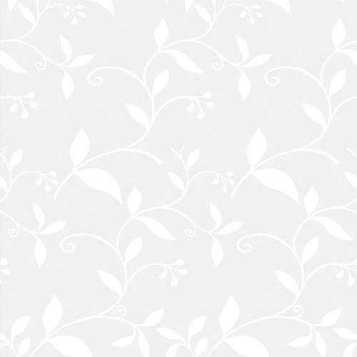 Papel De Parede Floral Cinza E Branco 3,0m X 50cm