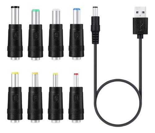 8in1 5v Usb A Dc 5.5x2.1mm Enchufe Cable De Carga Para Venti