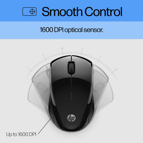 Mouse Sem Fio Hp X3000 G3 Preto 1600 Dpi Com Bateria De 15 M