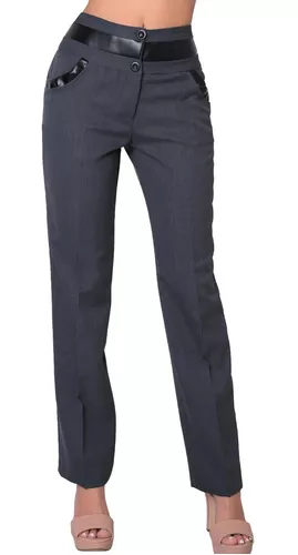 Pantalones De Vestir Gris Oxford