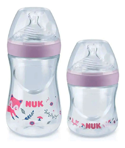 Kit 2 Mamadeira Nuk Smart Flow 150ml E 270ml De 0 A 18 Meses Cor Rosa