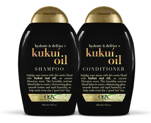 Ogx Shampoo & Acondicionador Aceite Kukui Hydrate & Defrizz 