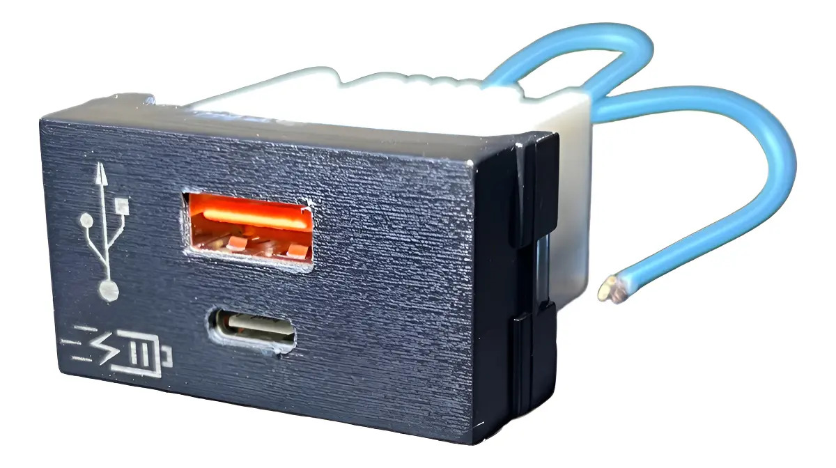 Módulo USB A USB C Carga Rápida Negro Electronica Argentina Jeluz Platinum
