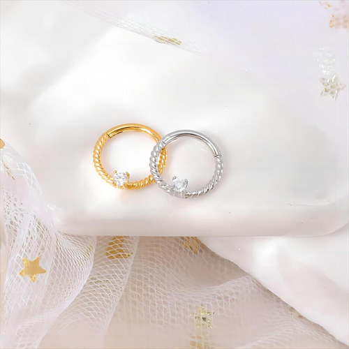 Anillos De Nariz De Acero Inoxidable Dorado Para Mujer, Anil