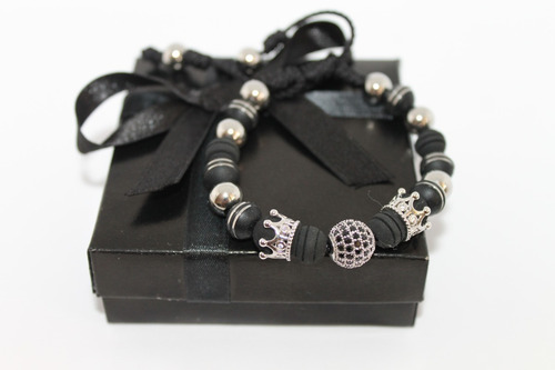Pulseras Neopreno Acero Inoxidable Con Dije Caballero 7v