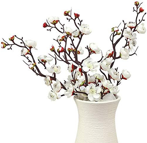 Liucogxi 4 Ramas De Flores De Ciruelo De Seda Artificial Bla