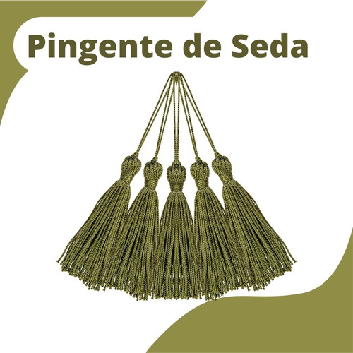 Pingente De Seda Tassel Tassel Verde Oliva - C/ 20 Unds- Brx