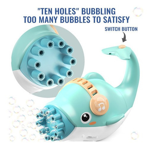 Imagen 5 de 10 de Pistola De Burbujas Porosa Dolphin Máquina Automática De Bur