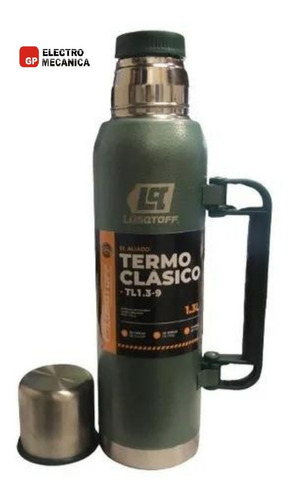 Imagen 2 de 9 de Termo Acero Inoxidable 1.3 Litros Lusqtoff Verde Frio Calor