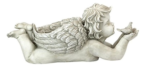 Diseño Toscano Ly88309 Gods Messenger Querubín Con Pájaro An