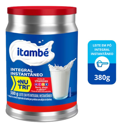 Leite Em Pó Integral Instantâneo + Nutri Itambé 380g