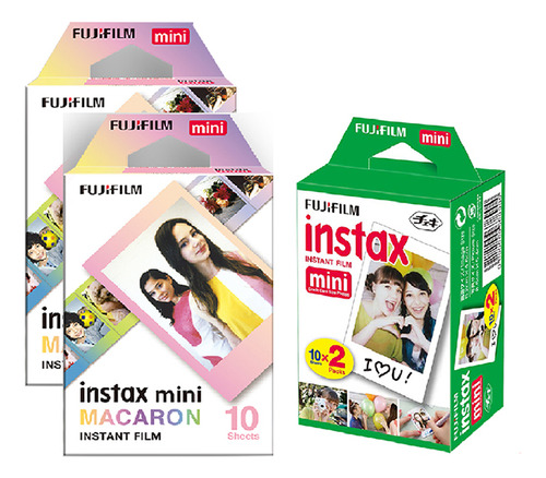 Filme Fujifilm Instax Mini 20 Fotos + 2 Filmes Exclusivo Kit Presente Cor 20 Fotos + 20 Macaron