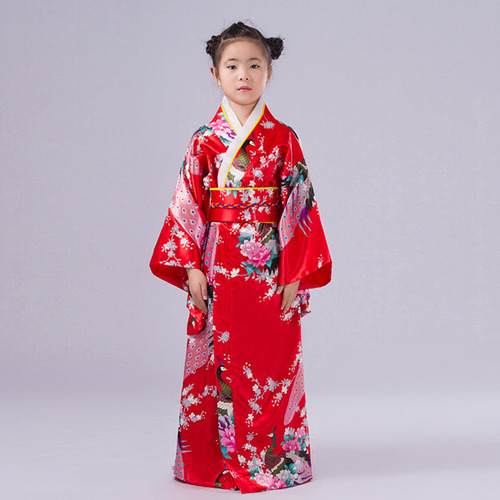 Niños Niñas Ropa Kimono Bata Traje Japonés Manga Larga