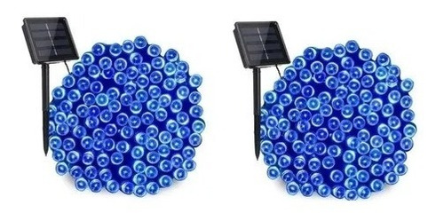 Guirnalda Pack X2 Solar Navideña Azules 10 Metros 100 Led