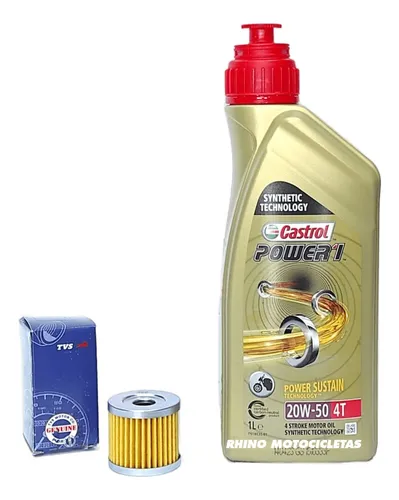 Aceite Castrol Power 1 20w50 4t + Filtro Aceite Tvs Apache