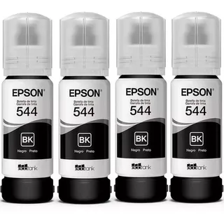 Kit 4 Tintas Epson T544 Negra 65ml Ecotank L3150 L3110 L5190