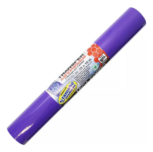 1 Rollo De Papel Contac Mica Adhesivo Transfer 35cm X 10m Morado Brilloso