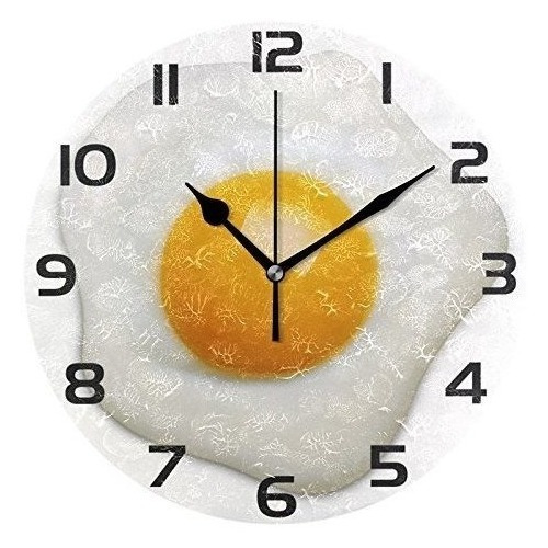 Reloj De Pared Acrílico Redondo Huevo Frito Alaza, Silencios